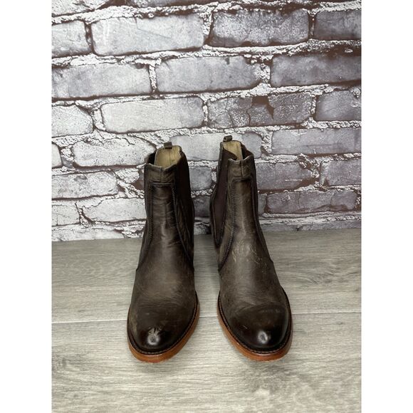 Circle G Brown Leather Chelsea Stretch Heel Ankle Booties Boots Women 7M US/38EU - Picture 11 of 16